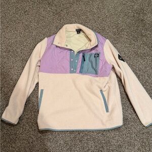 Notice the Reckless Cozy Cream and Purple Teddy Jacket